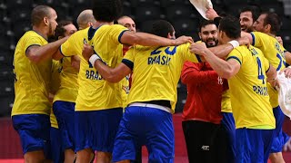 Brasil segue vivo no handebol masculino  AFP [upl. by Einna676]