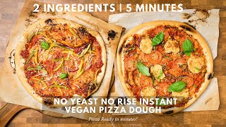 No Yeast Vegan Pizza Dough  2 Ways  Gluten Free Oil Free Options [upl. by Worthy]