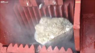 Homemade gravel Industrial rock crushers turning stone into gravel [upl. by Ella731]