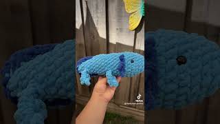 💙 Crochet Axolotl with blanket yarn 💙 [upl. by Cully]