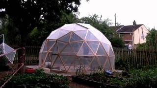 Building a geodesic dome greenhouse time lapse video [upl. by Zurciram]