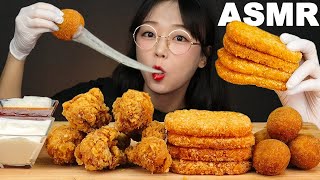 ASMR MUKBANG 바삭바삭 프라이드 치킨과 치즈볼 amp 해쉬브라운 먹방 FRIED CHICKEN amp CHEESE BALLS amp HASH BROWNS EATING SOUNDS [upl. by Centonze200]