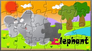 KidslandTV Learn Alphabet E for Elephant A Fun Jigsaw Puzzle for Kids [upl. by Cordey]