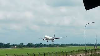 kualanamuinternationalairport wamos air  Saudia airlines landing di bandara Kualanamu A330343 [upl. by Eednar]