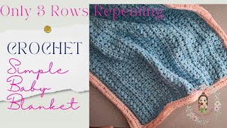 Crochet Simple Baby Blanket Only 3 Rows RepeatingCrochet Blankets for Beginners [upl. by Oscar313]