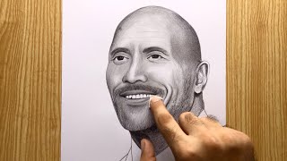 Drawing Dwayne Johnson  The Rock Dwayne Johnson Hyper Realistic Sketch  The Crazy Sketcher [upl. by Aeriel]