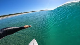 SURFING MAGIC WAVES UP THE COAST RAW POV [upl. by Esir]