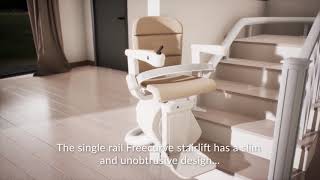 Handicare Freecurve  How to use the stairlift UK  international version [upl. by Ydur]