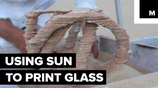 Solarpowered machine turns sand into glass [upl. by Hildegard499]