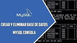 MYSQL Consola – Crear bases de datos – Video 60 [upl. by Gnivri]