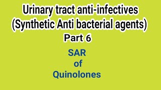 SAR of quinolonesUT antiinfectives  Medicinal Chemistry  III B Pharm VI SemUnit 3  III Pharm D [upl. by Andromada]