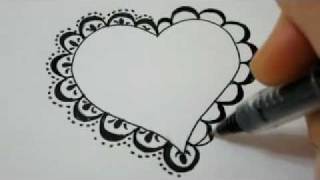 How To Draw A Lace Heart  How To Draw Fancy Lace Around a Heart [upl. by Jehiah]