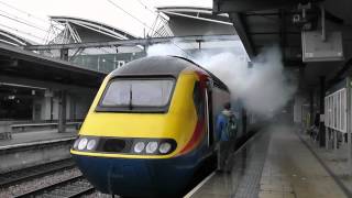 VP185 HST Cold Start Mega Clag in Leeds Station [upl. by Euqinomod]