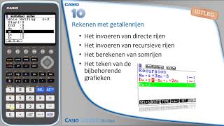 Casio fxCG50  Video 10 Rekenen met getallenrijen [upl. by Kenton289]