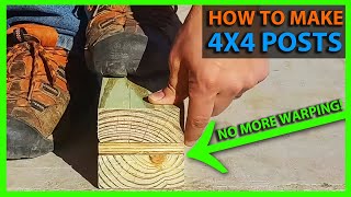 How To Build a 4x4 Post or Column that Wont Warp or Bend with Treated Wood [upl. by Nnoryt735]