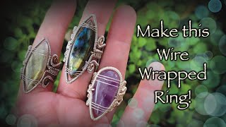 DIY Adjustable Cabochon WireWrapped Ring Tutorial [upl. by Estren]