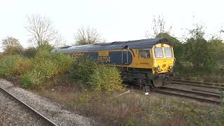 66704Running round 6D21Roxby GuiltDoncaster spoil waggons Barnetby [upl. by Valeta]