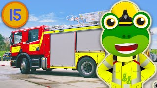 Geckos Emergency Fire Truck Rescue  Geckos Real Vehicles  Educational Truck Videos For Kids [upl. by Nafri340]