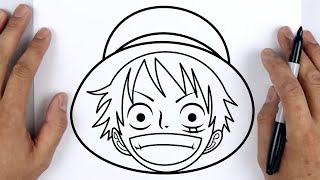 HOW TO DRAW MONKEY D LUFFY  One Piece  Easy Step By Step Tutorial For Beginners [upl. by Aekin]