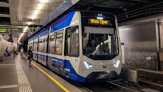 Vienna Trams in tunnel at Matzleinsdorfer Platz  Wien Straßenbahn at Matzleinsdorfer Platz [upl. by Ellennej]