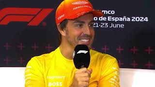 F1 DRIVER PRE RACE PRESS CONFERENCE  SPANISH GP 2024  ALONSO  RICCIARDO [upl. by Ingrid271]