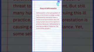 Essay on Deforestation [upl. by Etteyniv]