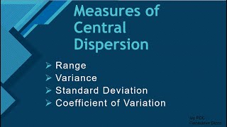 Measures of Central Dispersion [upl. by Eseyt]