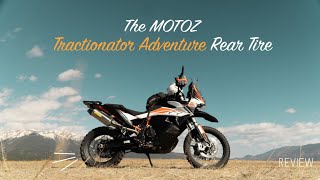 The TRACTIONATOR ADVENTURE by Motoz Rear Motorcycle Tire Review [upl. by Lanette]