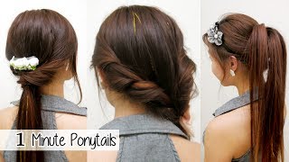 1 Minute Ponytails TIMED l Quick Cute amp Easy School Hairstyles [upl. by Alviani223]