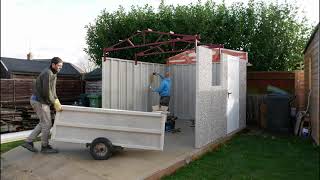 Concrete base and concrete panel garage build in UK [upl. by Zirkle226]