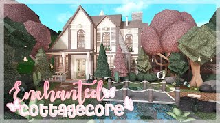 Enchanted Cottagecore Home  Bloxburg Speed build [upl. by Ylrebmek]