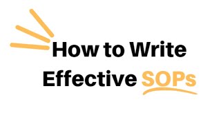 How to write effective SOPs  Importance and Best Practices [upl. by Axia]