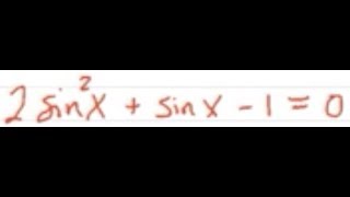 Solve 2sin2xsinx10 [upl. by Nussbaum]