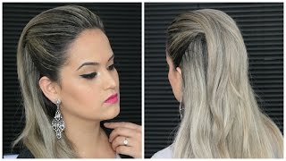 Penteado Fácil Moicano Feminino simples com topete [upl. by Eiralih]