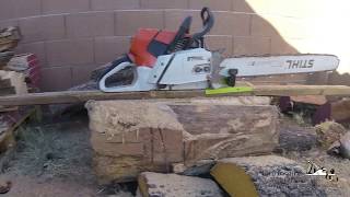 Timber Tuff TMW56 chainsaw mill first use Affordable lumber milling [upl. by Dorrahs995]