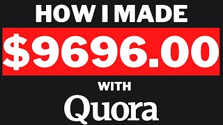 Quora Affiliate Marketing  I Made 9000 With This Method Make Money Online [upl. by Adnowat]