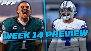 Eagles vs Cowboys Week 14 Game Preview  PFF [upl. by Esiuqcaj949]