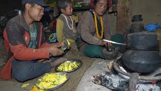 Delicious food inside village kitchen  Nepali village [upl. by Blanch]