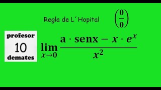 limites regla de L´Hopital 10 con parámetros [upl. by Mialliw]