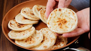 Quick flatbread in 10 minutes No yeast No oven Perfect for breakfast Everyone can make [upl. by Enirual341]