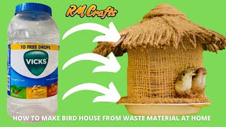 Bird House making at Home  DIY  How to make a Birdhouse with cardboard  How to make Bird Nest [upl. by Dachy2]