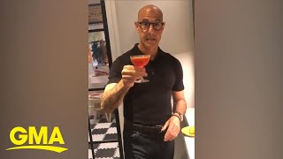 Stanley Tucci shows how to make a perfect Negroni cocktail at home l GMA Digital [upl. by Nalro776]