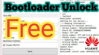 Huawei bootloader unlock tool free  No need to buy code  One click unlock [upl. by Odnala]