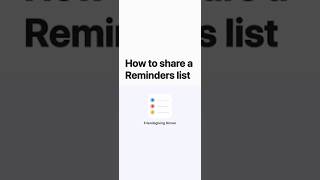 How to share a Reminders list on iPhone iPad and iPod touch — Apple Support [upl. by Solim]