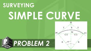 Surveying Horizontal Curve Simple Curve Prob 2 PH [upl. by Kilroy546]