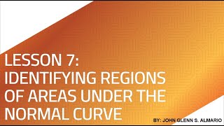 Lesson 7 Identifying Regions of Areas Under the Normal Curve [upl. by Catt487]