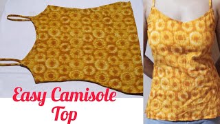 How to make camisole topDIY spaghetti strap thank topCamisole cutting and stitching [upl. by Eelamme]