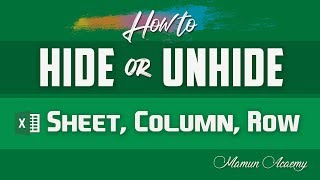 Excel Hide Unhide  How to HideUnhide Column Row and Sheet in Excel Bangla 2018 [upl. by Bari69]