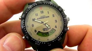 Vintage Timex Indiglo Expedition Alarm Demo [upl. by Sinnal]