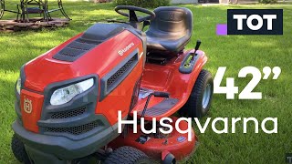 Husqvarna 6 month Review Riding 42quot Mower 185hp [upl. by Phyllida]